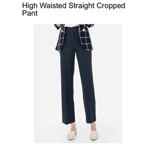 🤍 NWT New Express Cropped Straight High Rise Dark Gray Pants